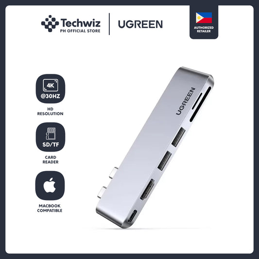 UGREEN 2xUSB-C to 3xUSB3.0-A+SD+TF+PD Multifunction Adapter for Macbook Thunderbolt 3