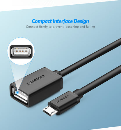 UGREEN Micro USB to USB Female OTG Cable for Game Controller Flash Drive Keyboard Mouse Camera