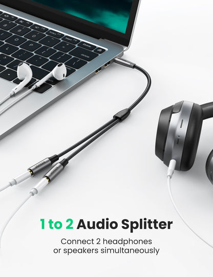 UGREEN 3.5mm AUX Stereo Audio Splitter Cable for Headphones, Earphones or Speakers