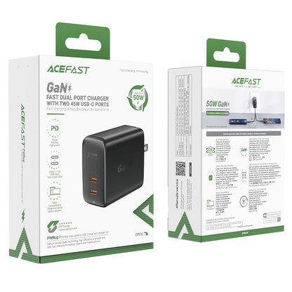 ACEFAST Fast Charge Wall Charger A31 GaN PD50W (2xUSB-C) US