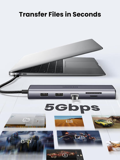 UGREEN USB C to HDMI 4k 30hz | VGA | 3x USB 3.0 | RJ45 | SD/TF | PD | 3.5mm 10 in 1 Hub