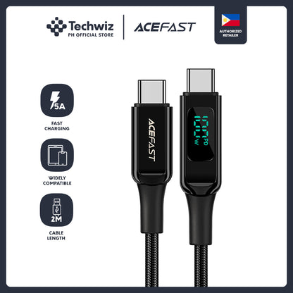 ACEFAST C6-03 USB-C to USB-C 100W Zinc Alloy Digital Display Braided Charging Data Cable