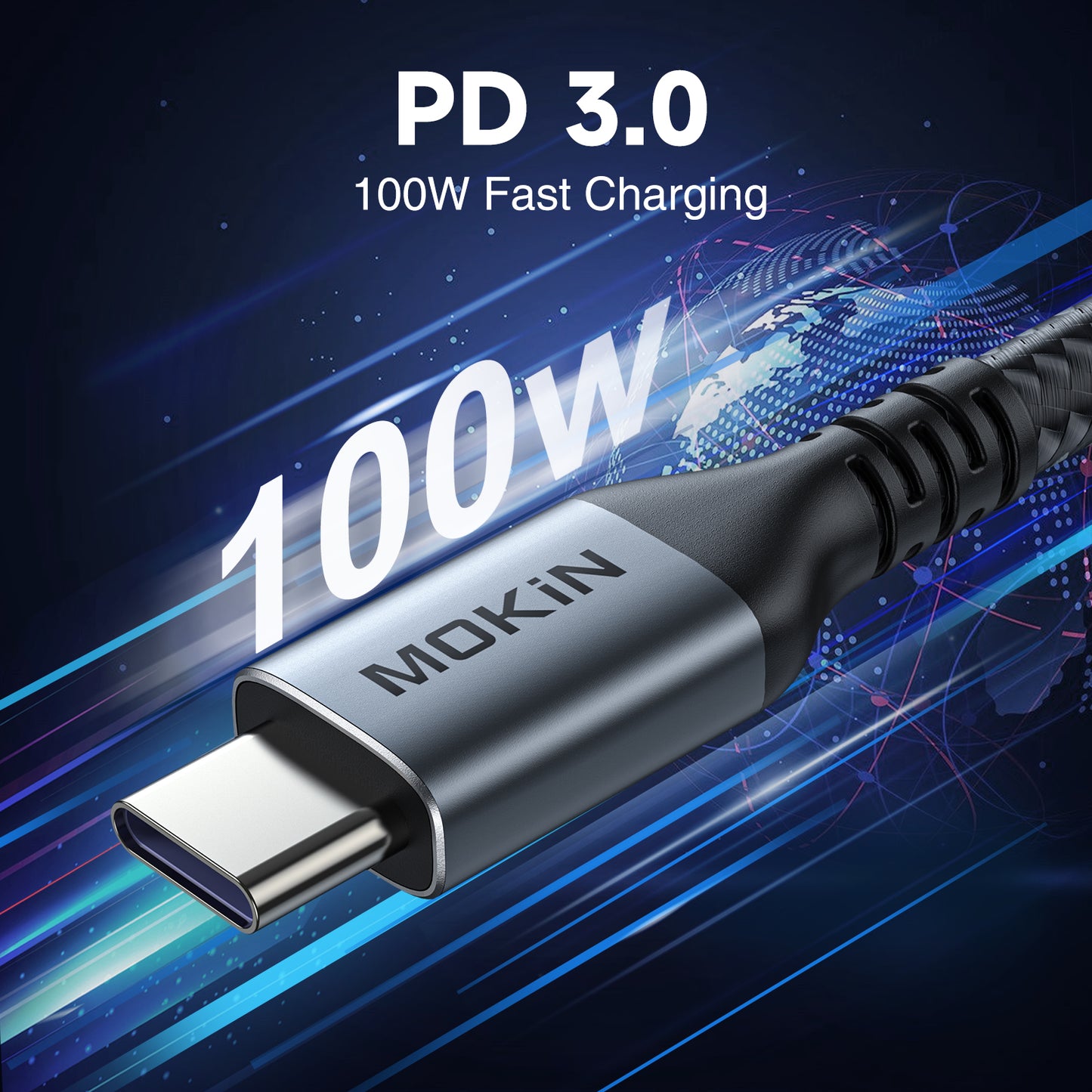 MOKiN PD100w USB C 2.0 1.2M Braided Cable - PH
