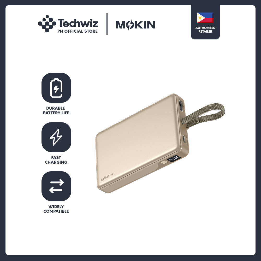 MOKiN Built-in Type-C Cable - 10000mAh 35W Black/ Blue/ Gold - PH