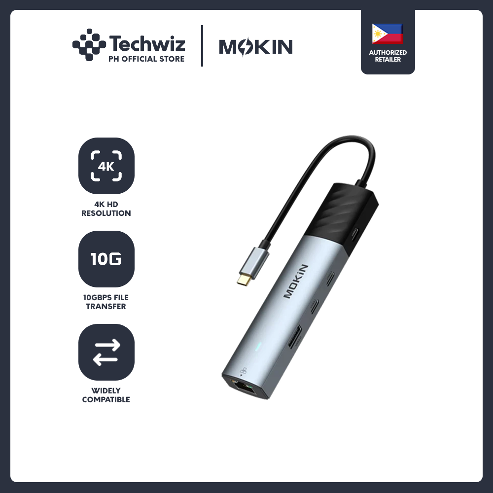 MOKiN 7 IN 1 10Gbps Compact USB C Hub Adapter - PH