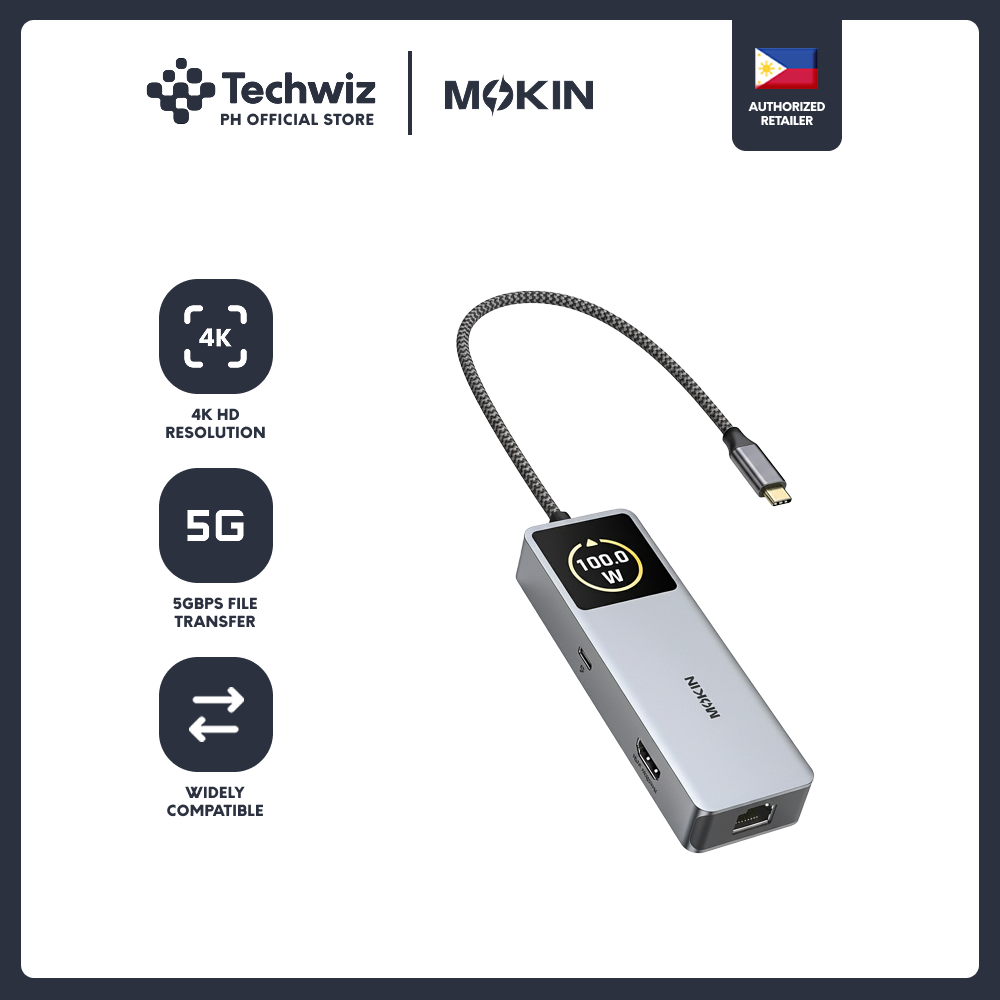 MOKiN USB-C Hub with Digital Display - PH
