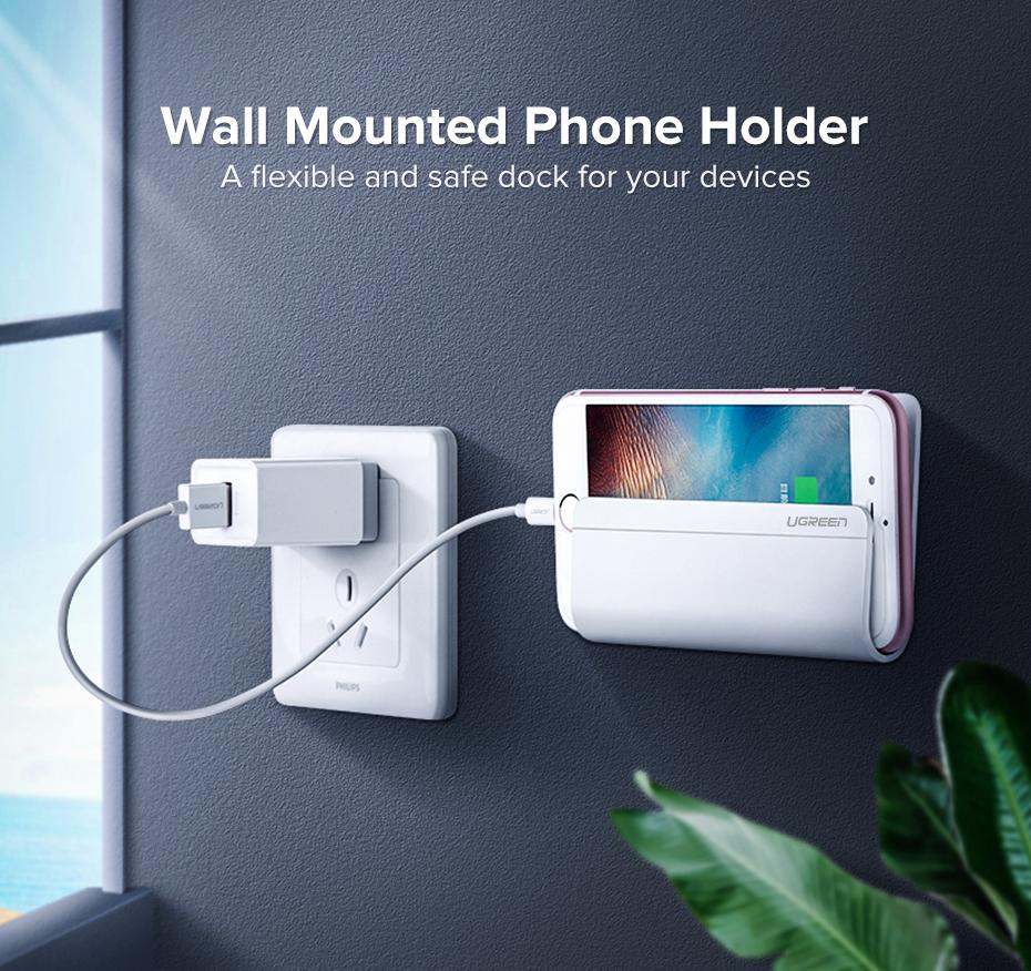 UGREEN Adhesive Wall Mount Cell Phone Charging Holder