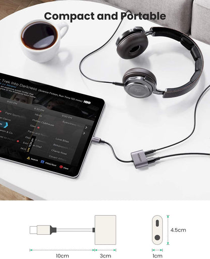 UGREEN USB-C Male To 3.5mm Audio + Type C Female Adapter With Chip
