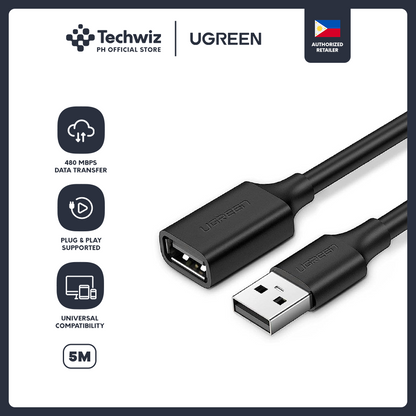 UGREEN USB 2.0 A Male to A Female Cable (Black)