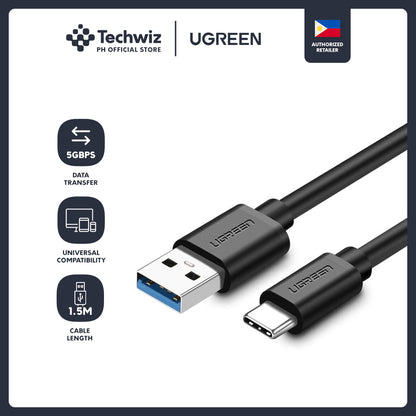 UGREEN USB 3.0 To USB C Cable Black for Android Charging and Data Cable