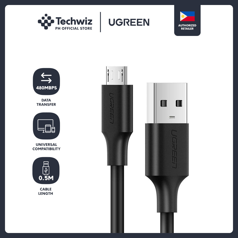 UGREEN Micro USB to USB 2.0 Data and Charging Cable for Android (Gold Plated)