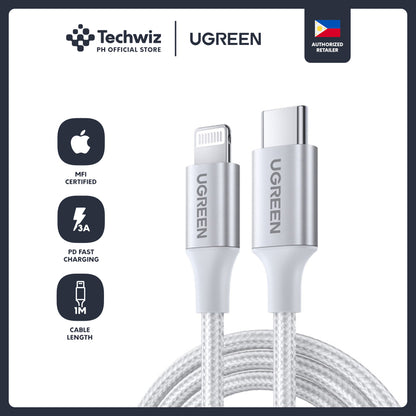 UGREEN MFi Certified USB-C to Lightning Fast Power Delivery Charging Nylon Braided Cable